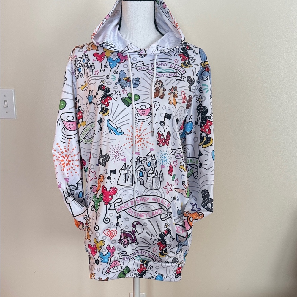 Disney Themed Multicolor‎ Graphic Hoodie Lightweight Polyester Feel